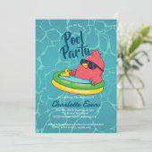 Cooles Party Schwimmbad Geburtstag Einladung (Stehend Vorderseite)