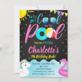 Cooles Party Schwimmbad Geburtstag Einladung (Vorderseite)