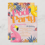 Cooles Party Spielzeug Tropische Blätter Geburtsta Einladung (Vorne/Hinten)