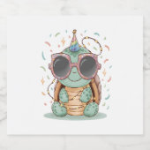 Cooles Party Turtle Schaumweinetikett (Einzelnes Label)