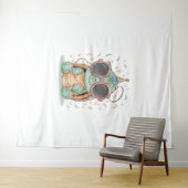 Cooles Party Turtle Wandteppich (Beispiel (Horizontal))