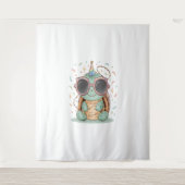 Cooles Party Turtle Wandteppich (Vorderseite)