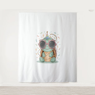 Cooles Party Turtle Wandteppich