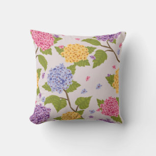 Cooles Pastel Hydrangea-Blume-Muster Kissen