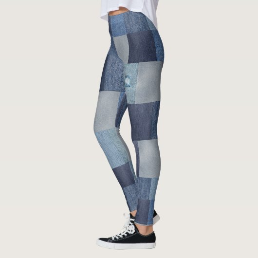 Cooles Patchwork Denim Vintag Leggings (Links)