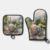 Cooles Pater Son Fischerhaus Ofenhandschuh & Topflappen-Set (Vorderseite)