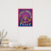 Cooles Peace Sign Poster Retro-Look der 60er Jahre (Küche)