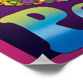 Cooles Peace Sign Poster Retro-Look der 60er Jahre (Ecke)