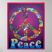 Cooles Peace Sign Poster Retro-Look der 60er Jahre (Vorne)