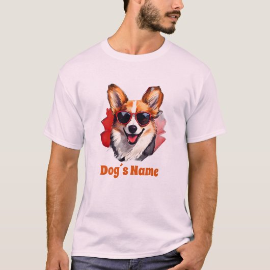 Cooles Pembroke Walisisches Corgi mit Sonnenbrille T-Shirt (Vorderseite)