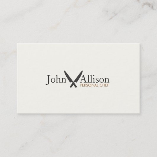 Cooles Personal Koch Knife Logo Einftiger Catering Visitenkarte (Vorderseite)