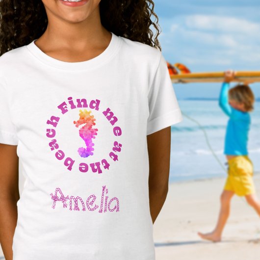 Cooles Personalisiertes Seepferd Beach T - Shirt
