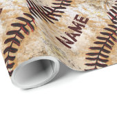 Cooles Personalisiertes Vintages Baseballwappenpap Geschenkpapier (Rolleneckpunkt)