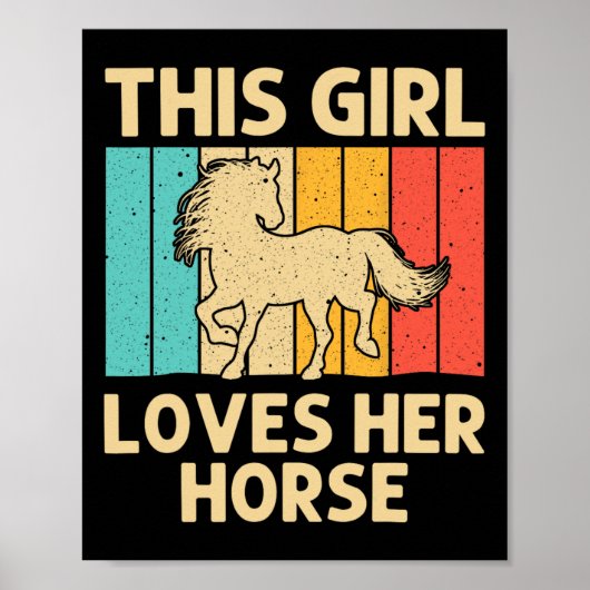 Cooles Pferd für Mädchen Reitstall im Val Piora Poster (Vorne)