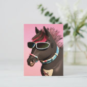 Cooles Pferd in Sonnenbrille Postkarte (Stehend Vorderseite)