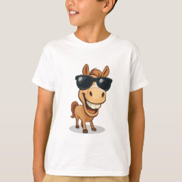 Cooles Pferd mit Schatten T-Shirt