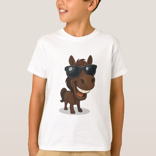 Cooles Pferd mit Schatten T-Shirt (Vorderseite)
