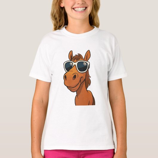 Cooles Pferd mit Schatten T-Shirt (Vorderseite)