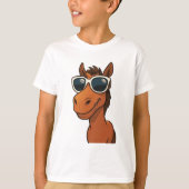 Cooles Pferd mit Schatten T-Shirt (Vorderseite)