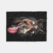 Cooles Pferd mit Zungenpferden auf dem Pferd Fleecedecke (Vorderseite (Horizontal))