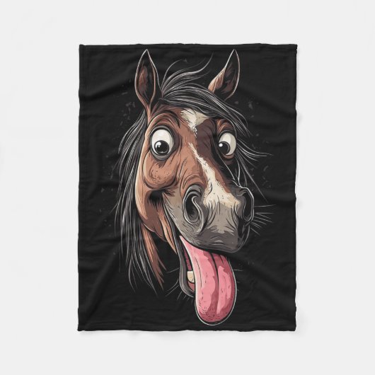 Cooles Pferd mit Zungenpferden auf dem Pferd Fleecedecke (Vorderseite)