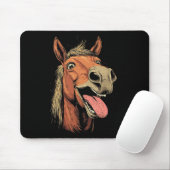 Cooles Pferd mit Zungenpferden auf dem Pferd Mousepad (Mit Mouse)