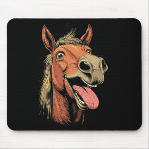 Cooles Pferd mit Zungenpferden auf dem Pferd Mousepad
