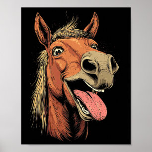 Cooles Pferd mit Zungenpferden auf dem Pferd Poster