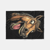 Cooles Pferd mit Zungenpferden auf Pferdebasis Fleecedecke (Vorderseite (Horizontal))