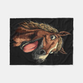 Cooles Pferd mit Zungenpferden auf Pferdebasis Fleecedecke (Vorderseite (Horizontal))