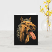 Cooles Pferd mit Zungenpferden auf Pferdebasis Karte (Gelbe Blume)