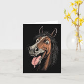 Cooles Pferd mit Zungenpferden auf Pferdebasis Karte (Gelbe Blume)