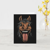 Cooles Pferd mit Zungenpferden auf Pferdebasis Karte (Gelbe Blume)