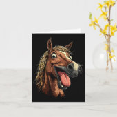 Cooles Pferd mit Zungenpferden auf Pferdebasis Karte (Gelbe Blume)