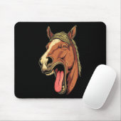 Cooles Pferd mit Zungenpferden auf Pferdebasis Mousepad (Mit Mouse)