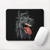 Cooles Pferd mit Zungenpferden auf Pferdebasis Mousepad (Mit Mouse)