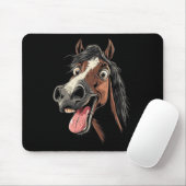 Cooles Pferd mit Zungenpferden auf Pferdebasis Mousepad (Mit Mouse)