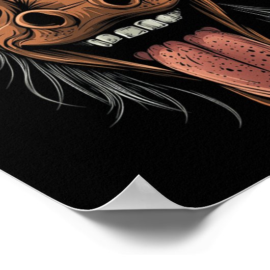 Cooles Pferd mit Zungenpferden auf Pferdebasis Poster (Ecke)