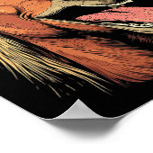 Cooles Pferd mit Zungenpferden auf Pferdebasis Poster (Ecke)