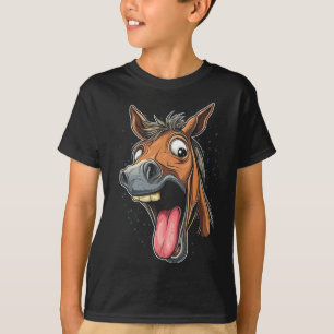 Cooles Pferd mit Zungenpferden auf Pferdebasis T-Shirt