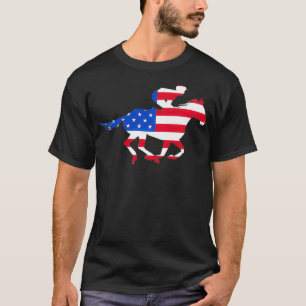 Cooles Pferderennen Geschenk für Männer Frauen USA T-Shirt
