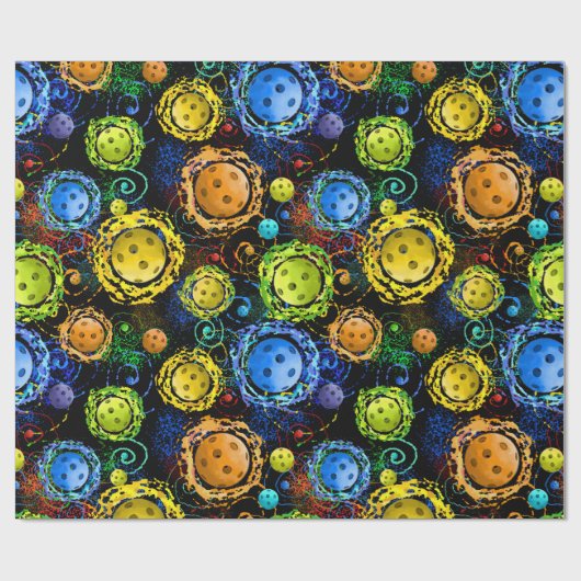 Cooles Pickeballmuster Geschenkpapier (Flach)