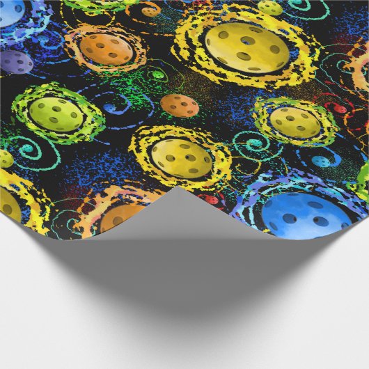 Cooles Pickeballmuster Geschenkpapier (Ecke)