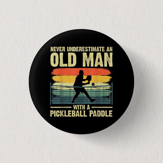 Cooles Pickleball-Design für Männer Opa Pickleball Button (Vorderseite)