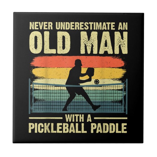 Cooles Pickleball-Design für Männer Opa Pickleball Fliese (Vorderseite)