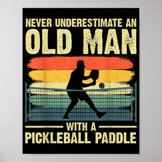Cooles Pickleball-Design für Männer Opa Pickleball Poster (Vorne)
