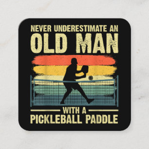 Cooles Pickleball-Design für Männer Opa Pickleball Quadratische Visitenkarte