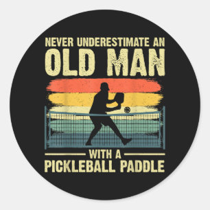 Cooles Pickleball-Design für Männer Opa Pickleball Runder Aufkleber