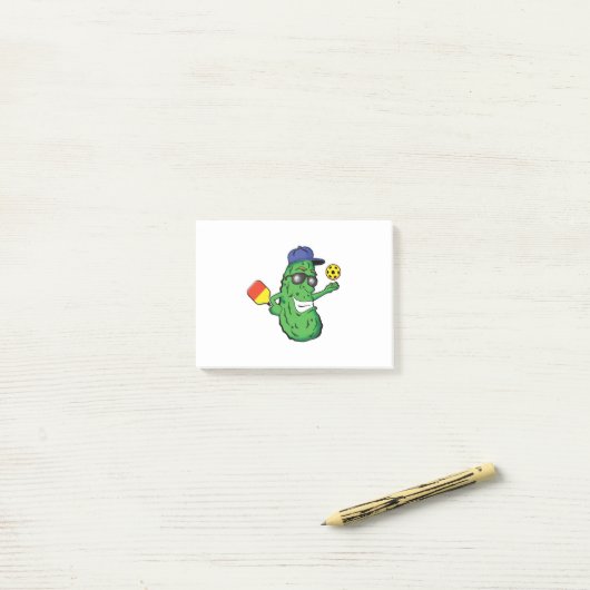 Cooles Pickleball-Logo Post-it Klebezettel (Auf Schreibtisch)