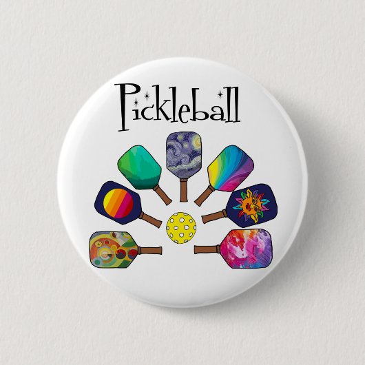 Cooles Pickleball-Rainbow Button (Vorderseite)